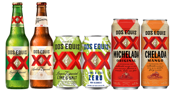 Dos Equis Bottle and Can